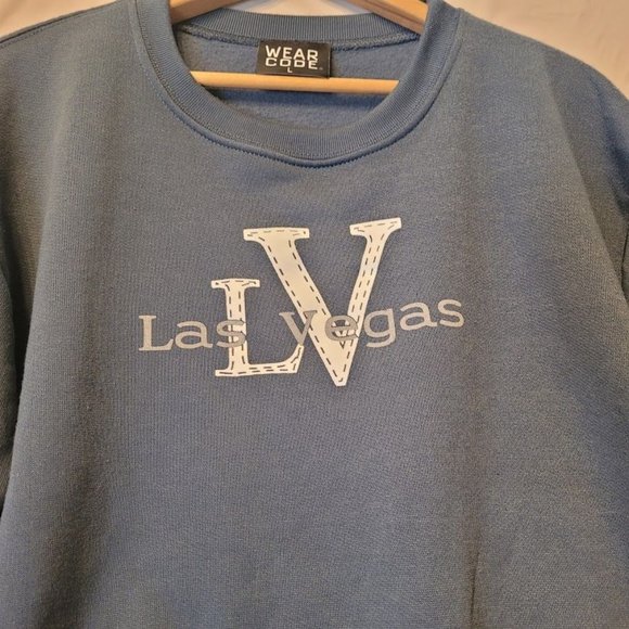 Wear Code Las Vegas Nevada Blue Gray Sweatshirt Womens Size L - Picture 3 of 10